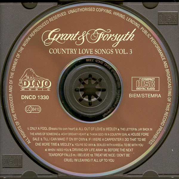 Grant & Forsyth : Country Love Songs Vol. 3 (CD, Album)