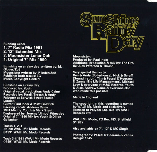 Zoë : Sunshine On A Rainy Day (CD, Maxi)