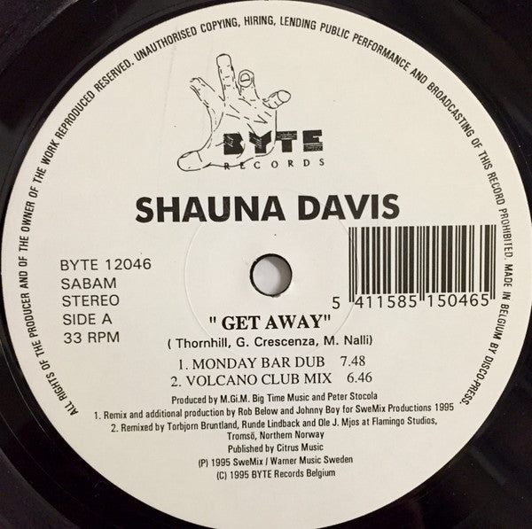 Shauna Davis : Get Away (12")