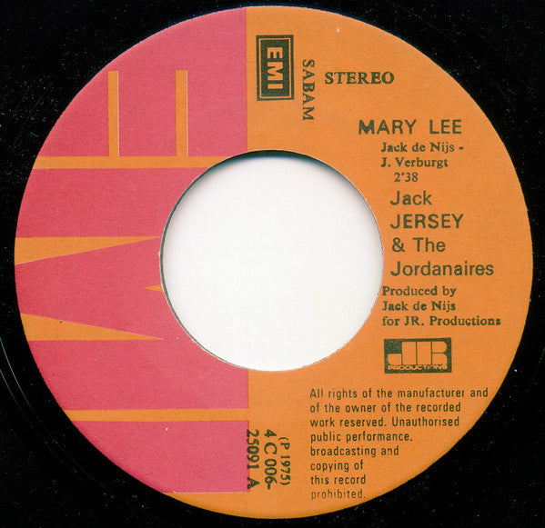 Jack Jersey And The Jordanaires : Mary Lee / Stay 'Till Tomorrow (7", Single)