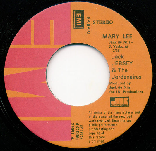 Jack Jersey And The Jordanaires : Mary Lee / Stay 'Till Tomorrow (7", Single)