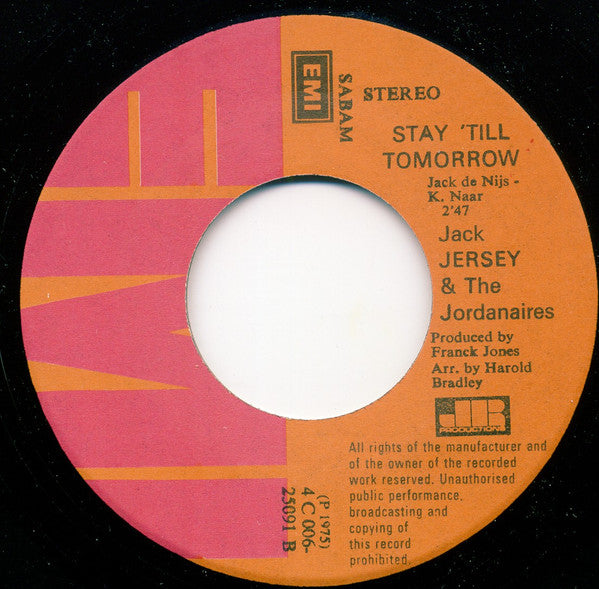 Jack Jersey And The Jordanaires : Mary Lee / Stay 'Till Tomorrow (7", Single)