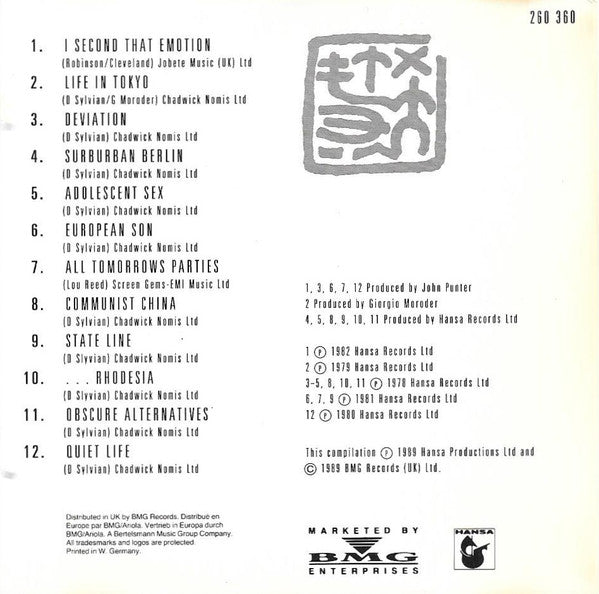 Japan  Featuring David Sylvian : Souvenir From Japan (CD, Comp, No )