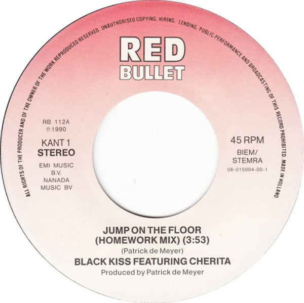 Black Kiss Featuring Cherita : Jump On The Floor (7", Single)