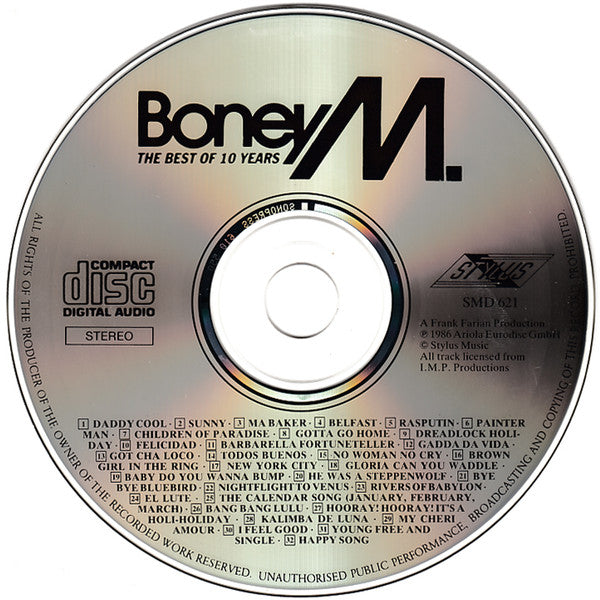Boney M. : The Best Of 10 Years (CD, Comp, Mixed)