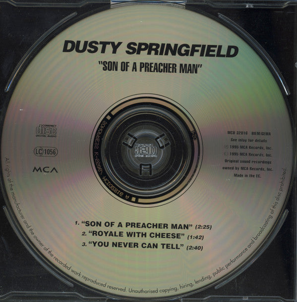 Dusty Springfield : Son Of A Preacher Man (CD, Single)