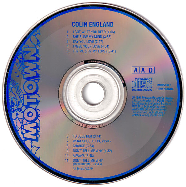 Colin England : Colin England (CD, Album)