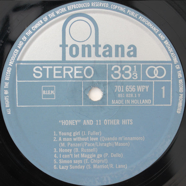 Unknown Artist : "Honey" And 11 Other Hits (LP)