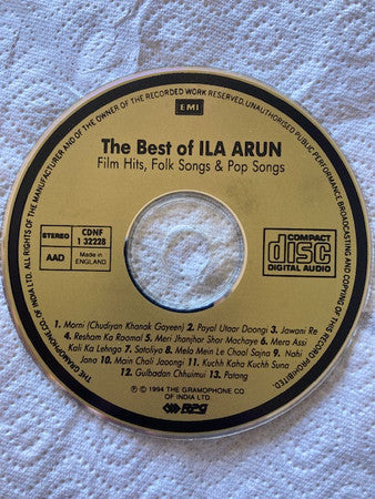 Ila Arun : The Best Of Ila Arun (Film Hits, Folk Songs & Pop Songs) (CD, Comp)