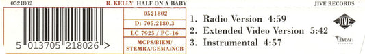 R. Kelly : Half On A Baby (CD, Single)