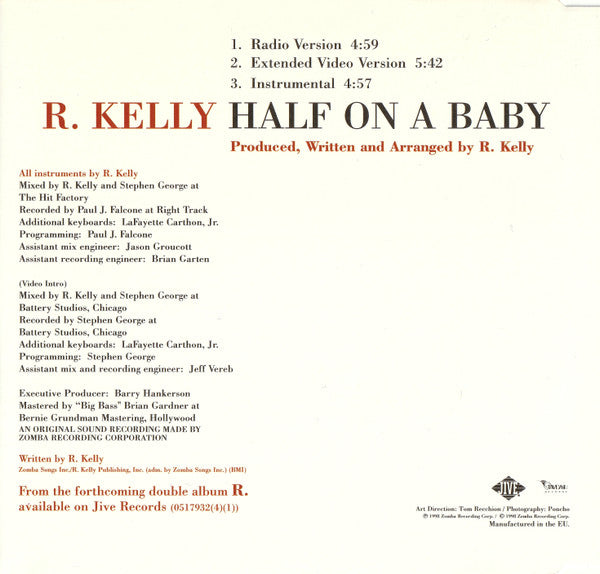 R. Kelly : Half On A Baby (CD, Single)