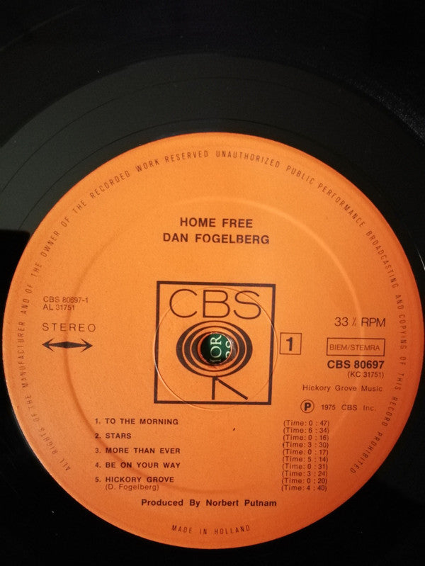 Dan Fogelberg : Home Free (LP, Album, Gat)