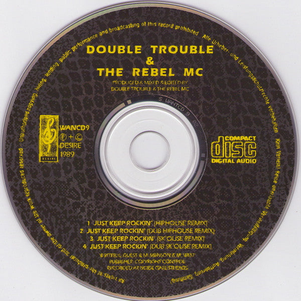 Double Trouble & Rebel MC : Just Keep Rockin' (CD, Single)
