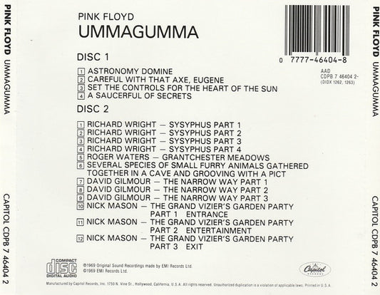 Pink Floyd : Ummagumma (2xCD, Album, RE)