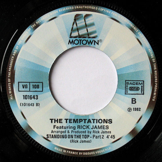 The Temptations Featuring Rick James : Standing On The Top (7", Single)