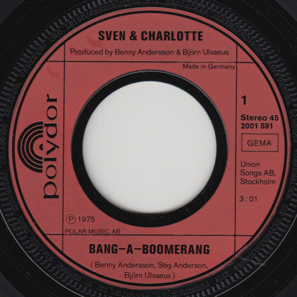 Svenne & Lotta : Bang-A-Boomerang (7", Single)