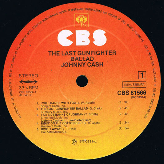 Johnny Cash : The Last Gunfighter Ballad (LP, Album)