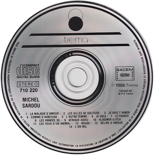 Michel Sardou : Ses Plus Grandes Chansons - Volume 2 (CD, Comp)