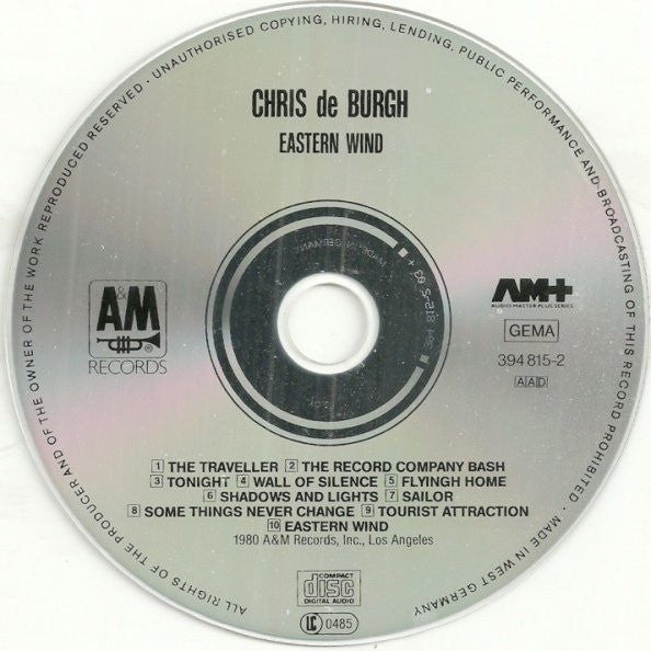 Chris de Burgh : Eastern Wind (CD, Album, RE)