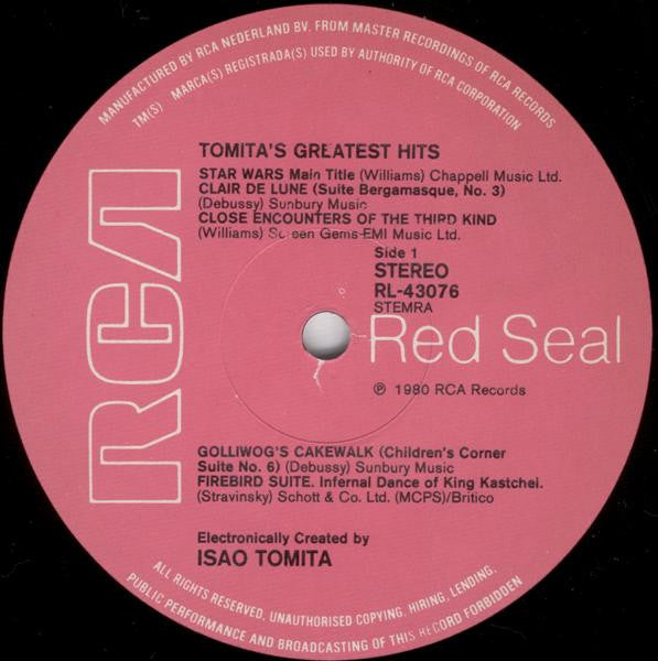 Tomita : Tomita's Greatest Hits (LP, Comp)