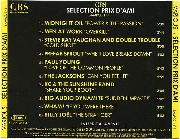 Various : Sélection Prix D'Ami Vol. 2 (CD, Comp, Promo)