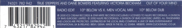True Steppers And Dane Bowers Featuring Victoria Beckham : Out Of Your Mind (CD, Single)