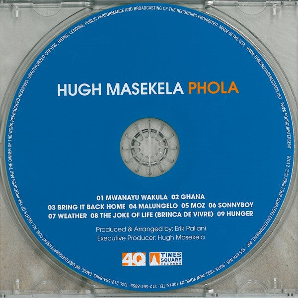 Hugh Masekela : Phola (CD, Album)