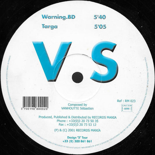 VS : Warning.BD / Targa (12")