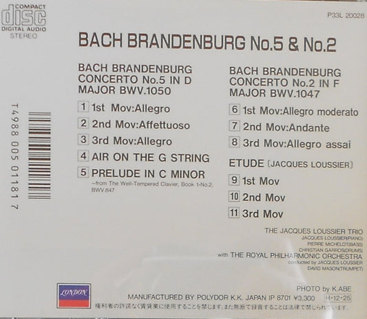 Johann Sebastian Bach, Jacques Loussier Trio With Royal Philharmonic Orchestra : Brandenburg No. 5 & No. 2 (CD, Comp)