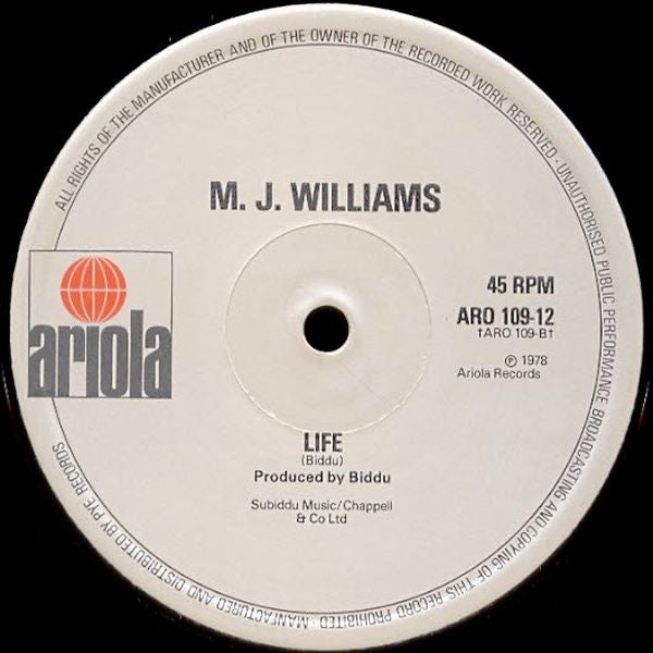 M. J. Williams : I Found Love Dancing On A Disco Floor (12")