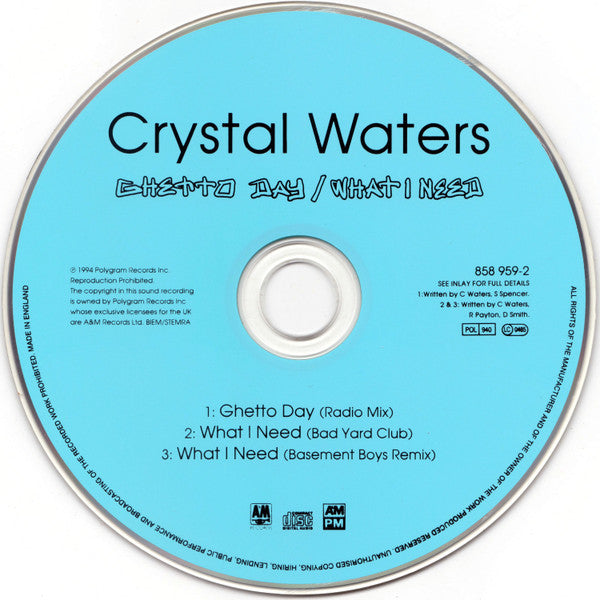 Crystal Waters : Ghetto Day / What I Need (CD, Single)