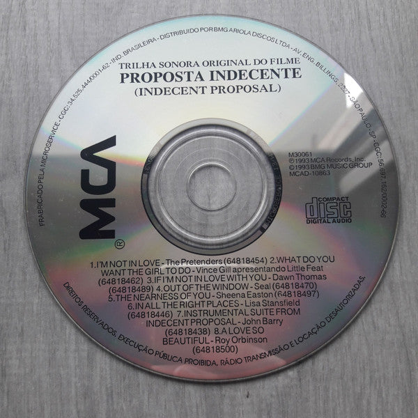 Various : Proposta Indecente - Trilha Sonora Original Do Filme (Indecent Proposal) (CD, Album)