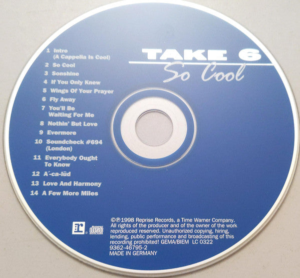 Take 6 : So Cool (CD, Album)