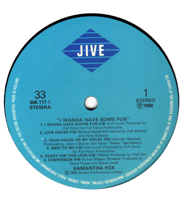 Samantha Fox : I Wanna Have Some Fun (LP, Album)