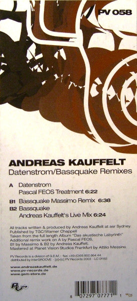 Andreas Kauffelt : Datenstrom / Bassquake (Remixes) (12")