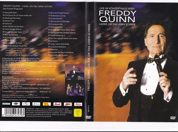 Freddy Quinn : Lieder, Die Das Leben Schrieb - Live Im Konzerthaus Wien (DVD-V, Album)