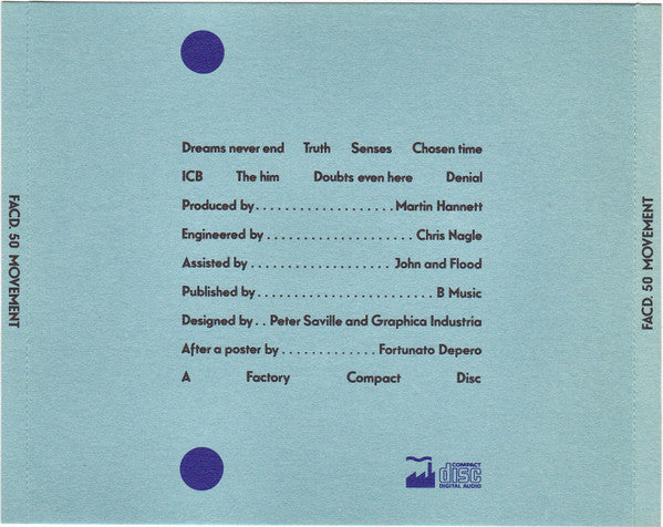 New Order : Movement (CD, Album, RE)
