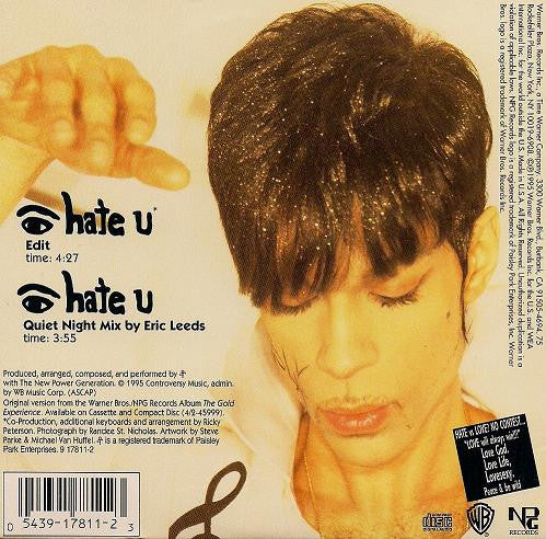 The Artist (Formerly Known As Prince) : I Hate U (CD, Single, Car)