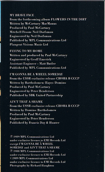 Paul McCartney : My Brave Face (Cass, Single)