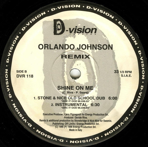 Orlando Johnson : Shine On Me (The Remixes) (12", Ltd)