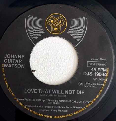 Johnny Guitar Watson : It's A Damn Shame (7")
