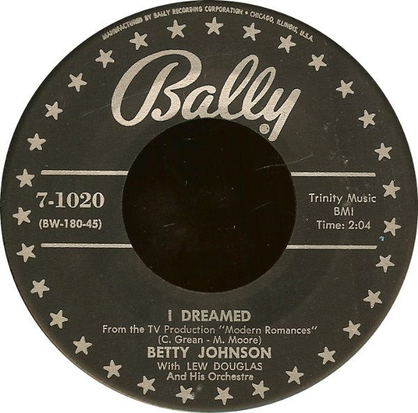 Betty Johnson : I Dreamed (7", Ind)