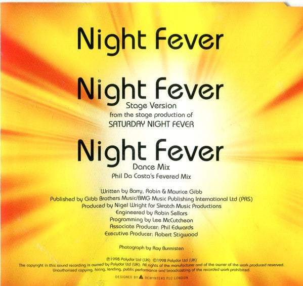 Adam Garcia : Night Fever (CD, Single)
