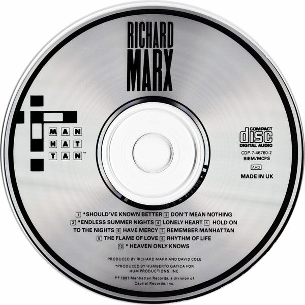 Richard Marx : Richard Marx (CD, Album)