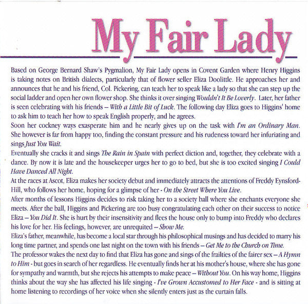 Julie Andrews & Rex Harrison / Percy Faith & His Orchestra : My Fair Lady (Original London Cast) (CD, Album)