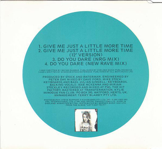Kylie Minogue : Give Me Just A Little More Time (CD, Single)