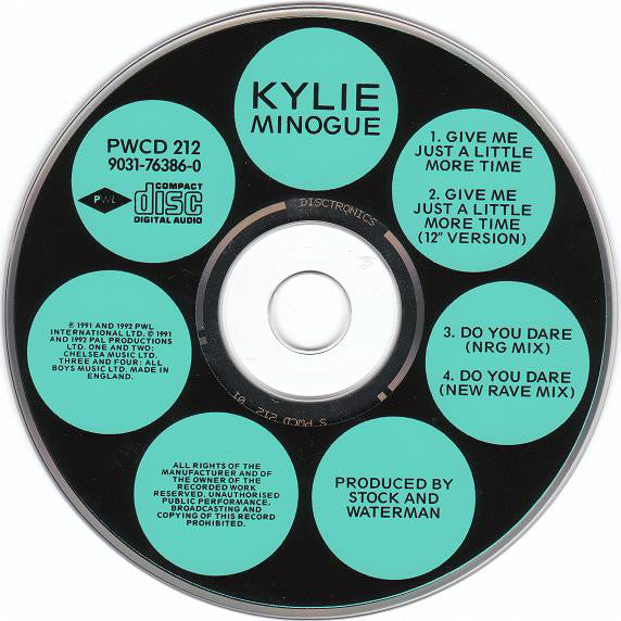 Kylie Minogue : Give Me Just A Little More Time (CD, Single)