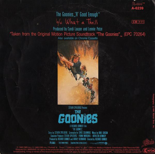 Cyndi Lauper : The Goonies 'R' Good Enough (7", Single)
