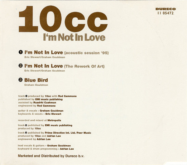10cc : I'm Not In Love (Acoustic Session '95) (CD, Single)