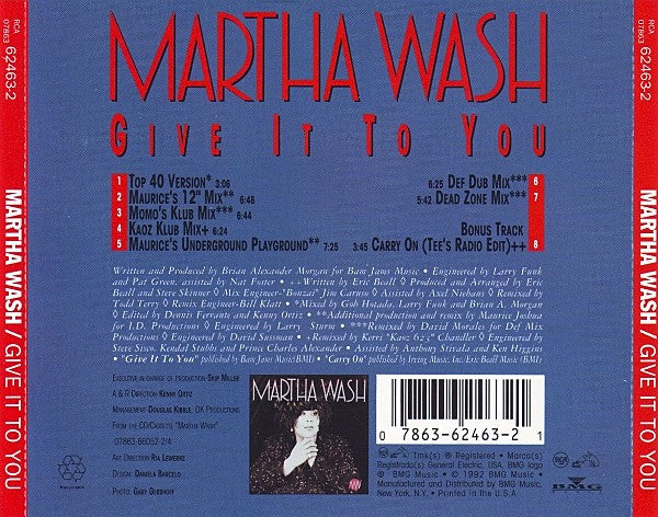Martha Wash : Give It To You (CD, Maxi)